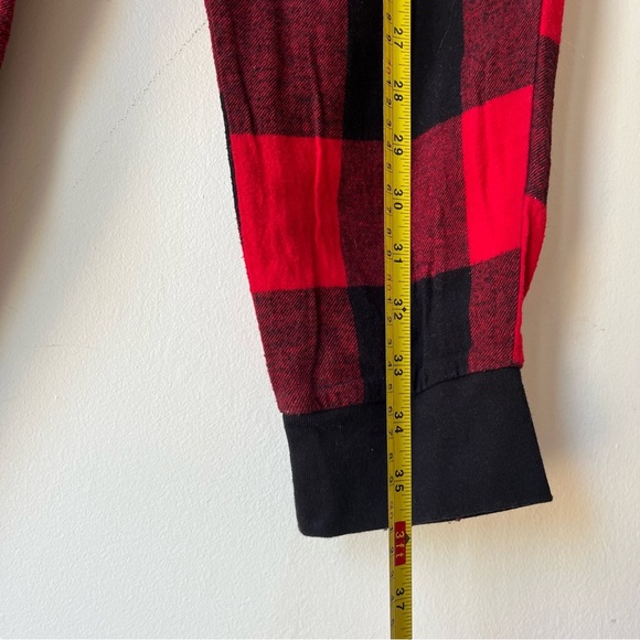 Old Navy Women’s Pajama Pants M Red Black Buffalo Plaid Flannel Sleep Lounge - Picture 7 of 8
